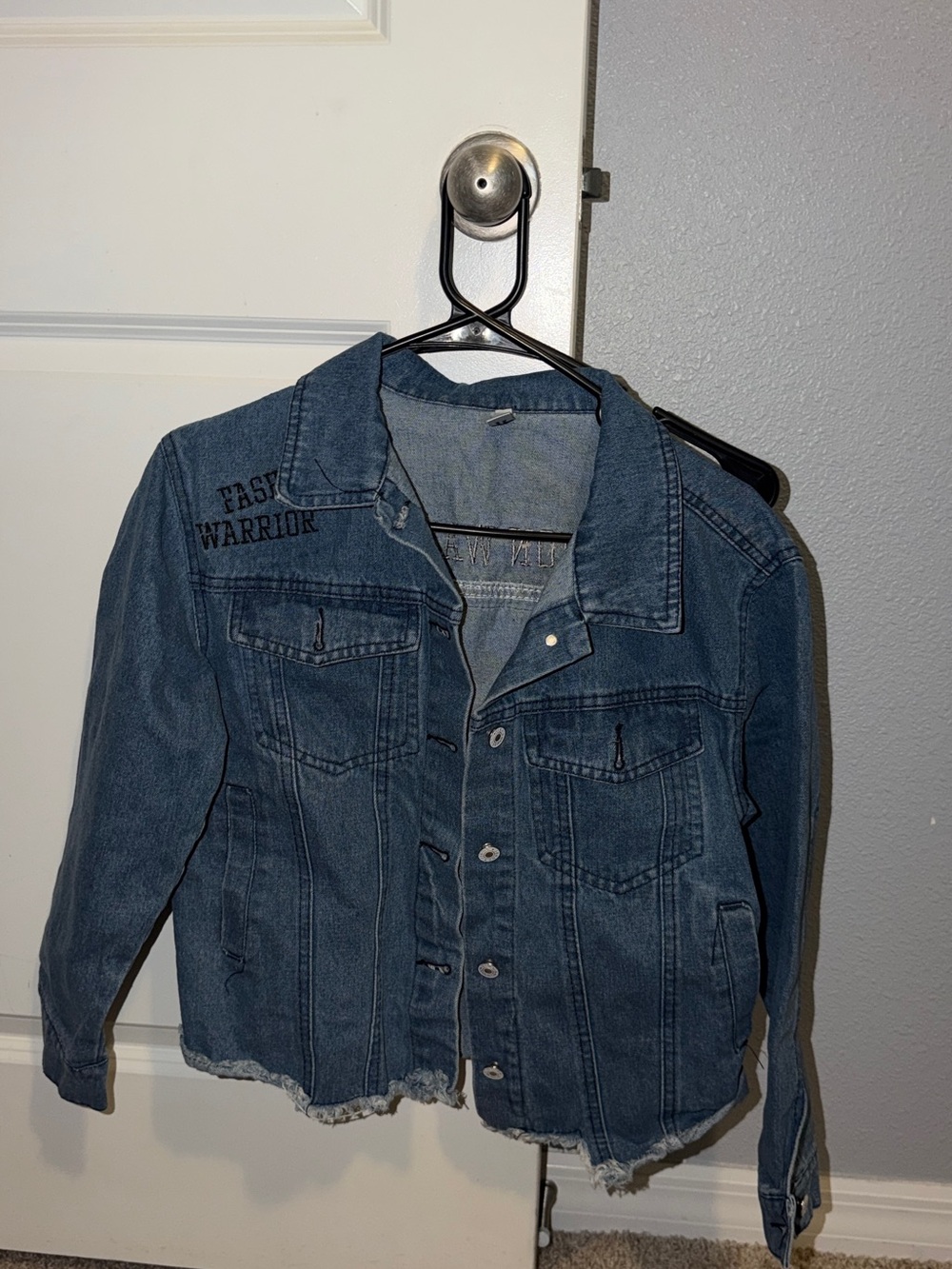 Forever 21 Blue Distressed Denim Jacket - Fashion Warrior Detail